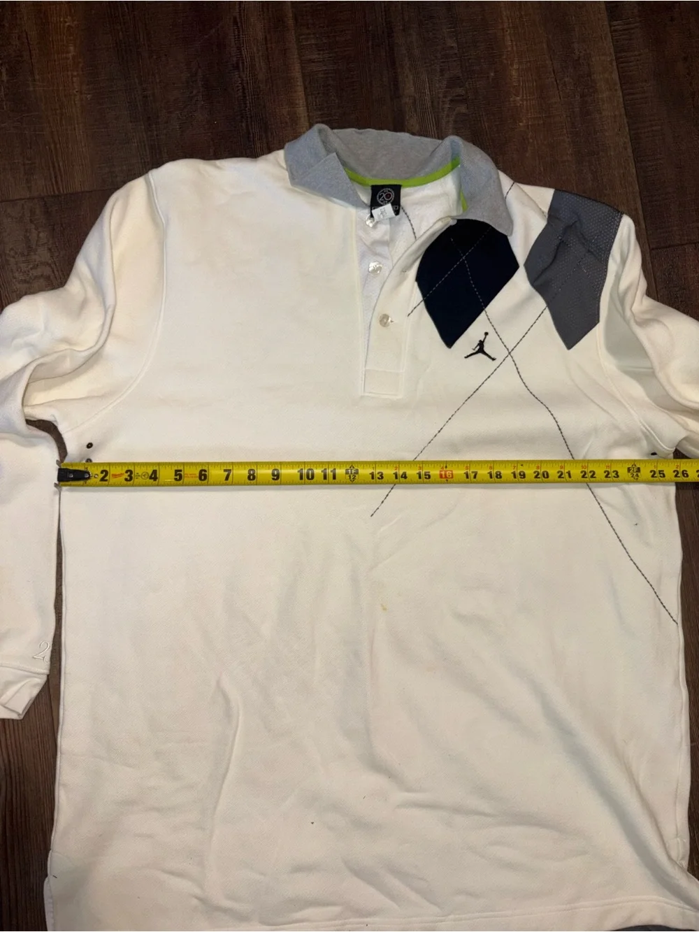 Vintage 2005 Air Jordan 20th Anniversary Argyle Polo Shirt XXL Jumpman Y2K